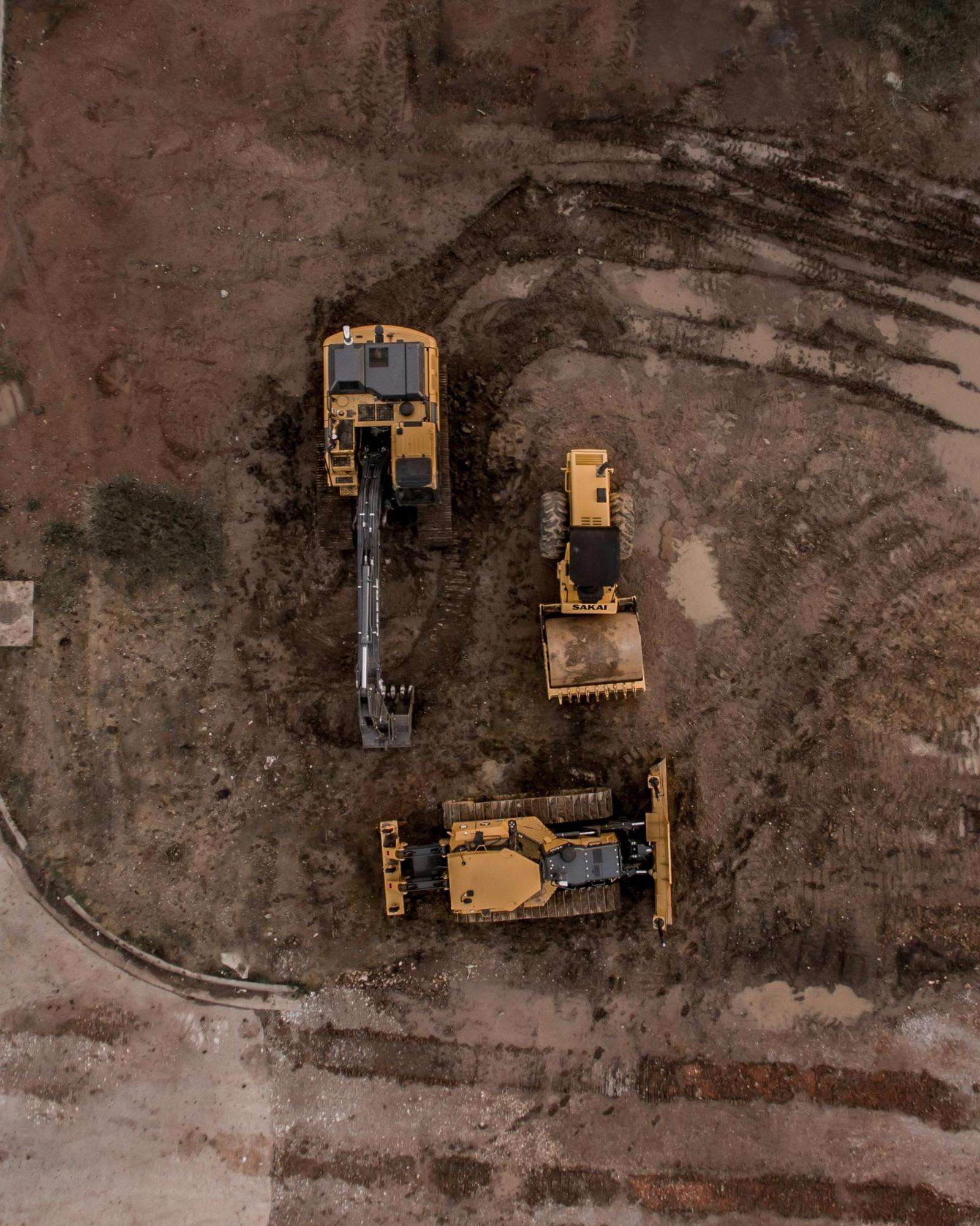 Aerial view of site works
